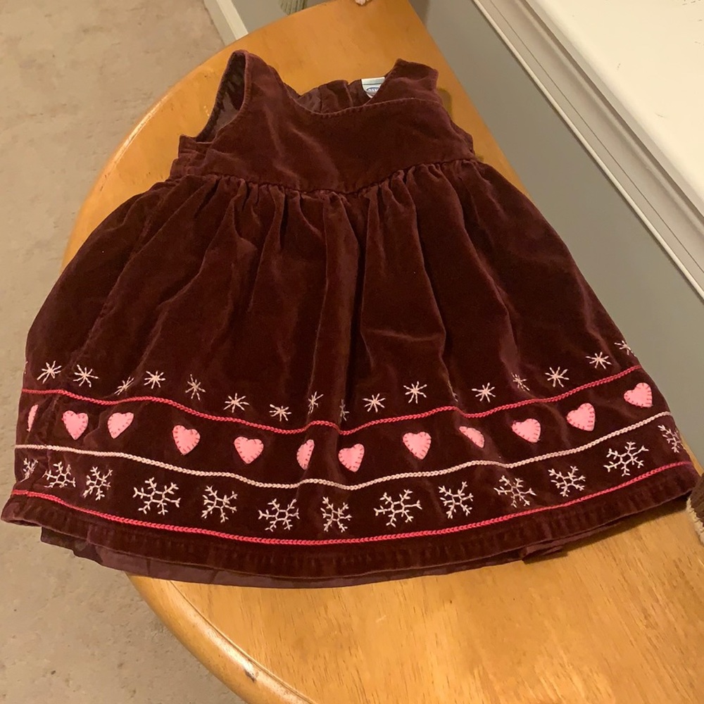 Old Navy red wine dress, size 12 to 18 months